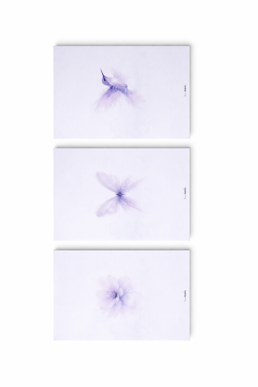 Set van 3 A6 Notitieblokken – Paarse Watercolor Dream