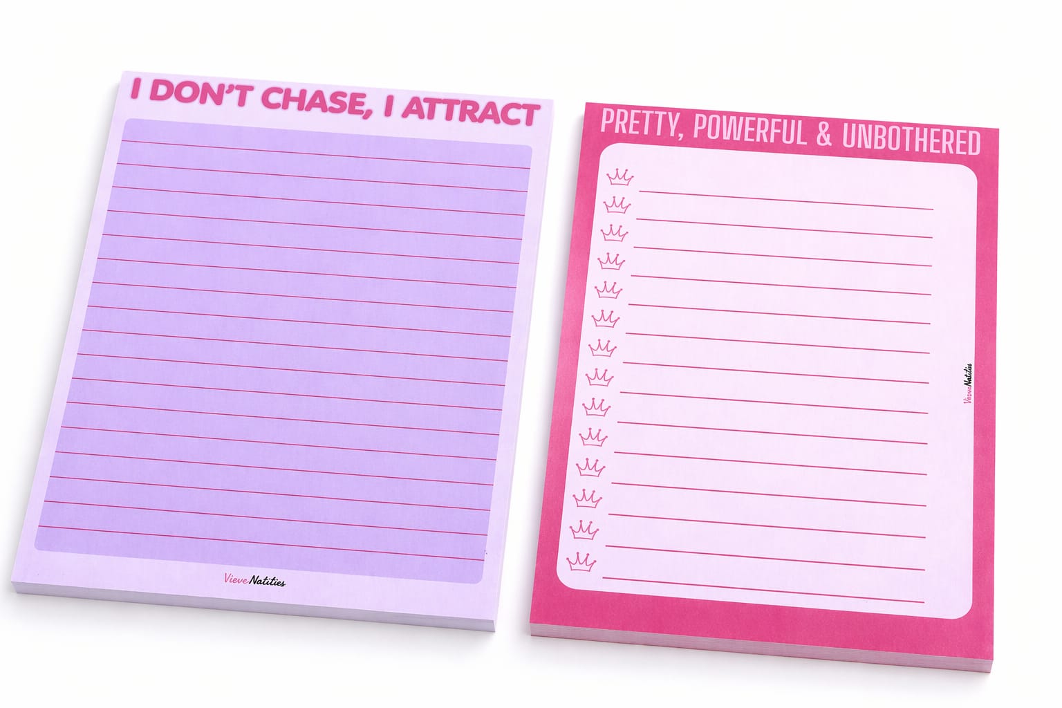 Set A6 Notitieblok Checklist – Baddie Quotes – To Do Lijst – “I Don’t Chase I Attract” – “Pretty Powerful Unbothered” – Planner – Cadeau voor Vrouwen