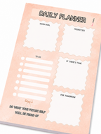 A5 Daily Planner Notitieblok – 50 Vellen – Dagplanner – To-Do Planner – Bureauplanner – Planner Blok – Roze