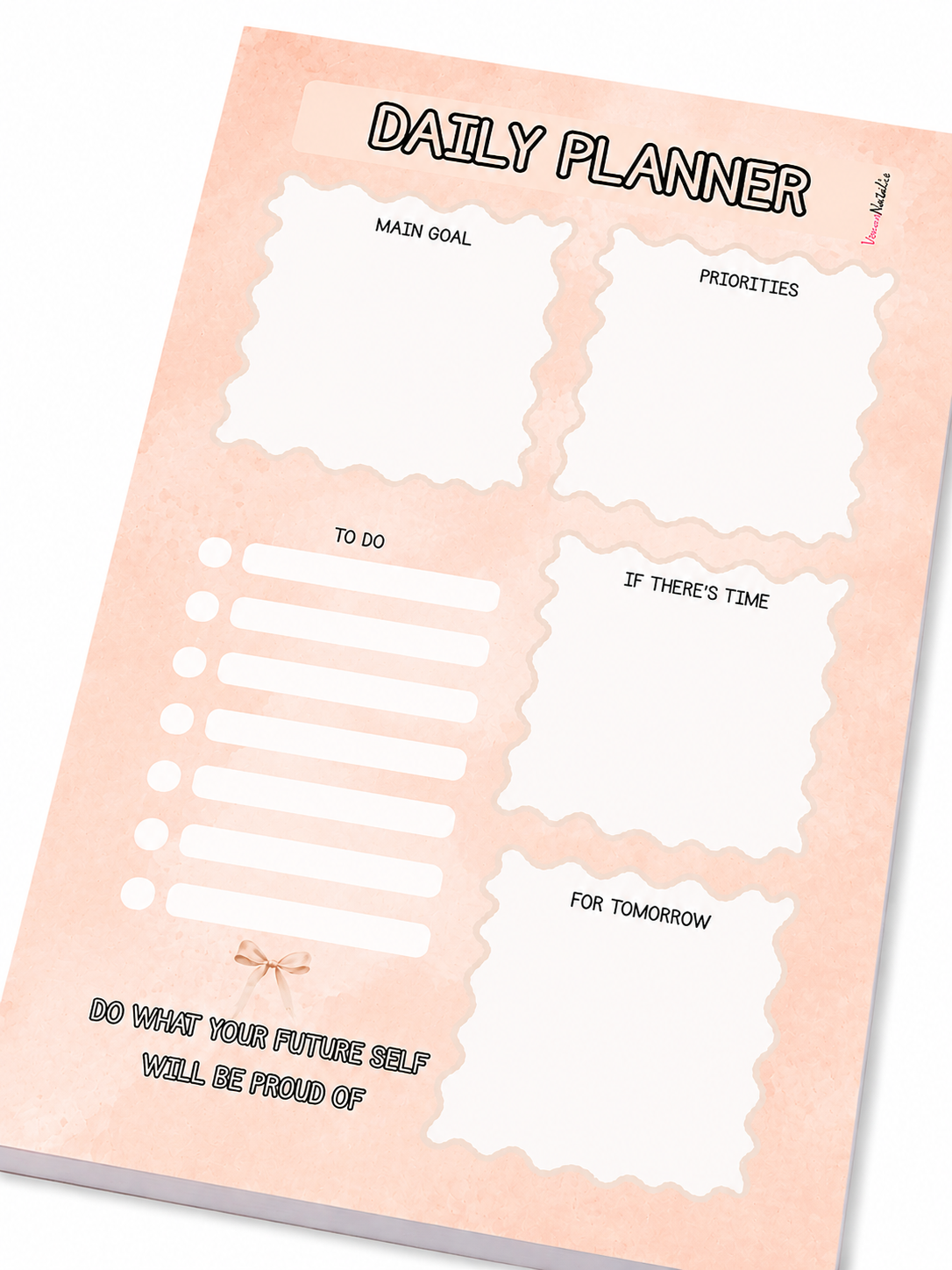 A5 Daily Planner Notitieblok – 50 Vellen – Dagplanner – To-Do Planner – Bureauplanner – Planner Blok – Roze