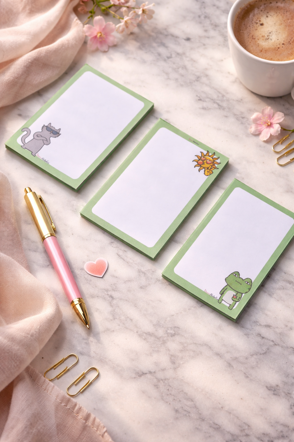 Set van 3 A6 Notitieblokken Cute Fun Vibes