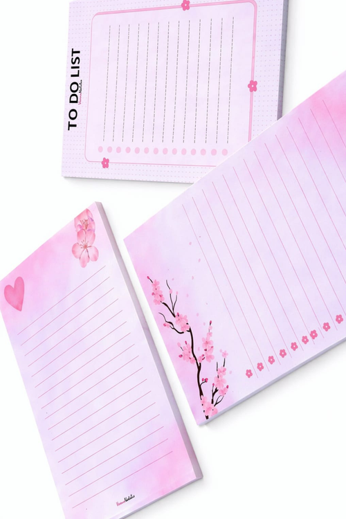 Notitieblokken Pink Blossom A6 To Do List, Checklist en Notitieblok Roze