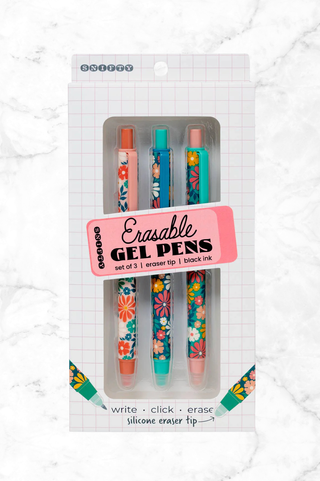 Snifty Pennenset 3 Uitwisbare Gelpennen Bloem