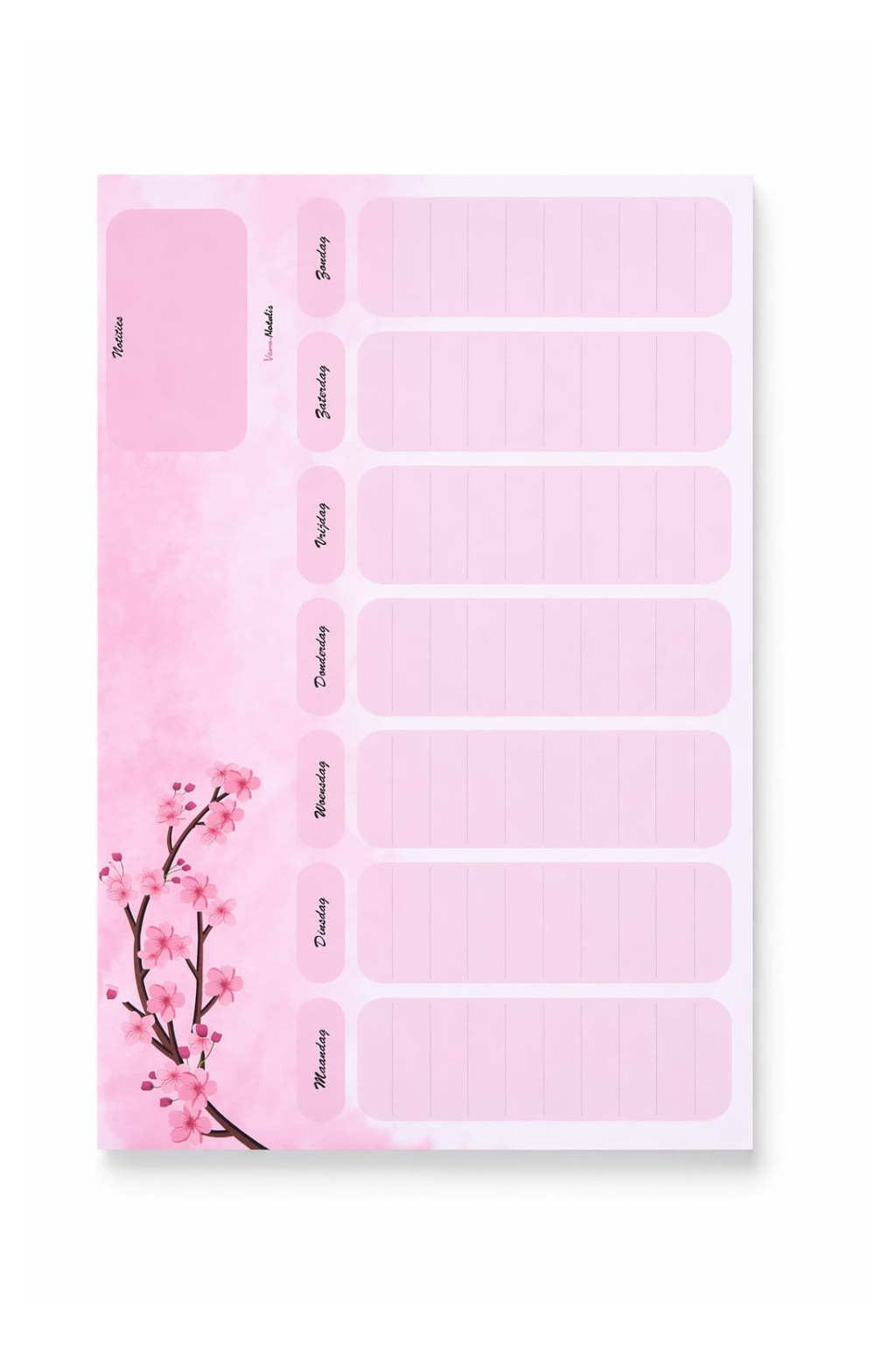 Weekplannner Pink Blossom A4 Bureau Planner Stijlvol Overzicht & Rust