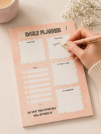 A5 Daily Planner Notitieblok – 50 Vellen – Dagplanner – To-Do Planner – Bureauplanner – Planner Blok – Roze