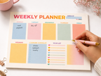 Weekly Planner A4 + Skinny To Do List Bureauplanner Set 50 Vellen per Blok Pastel Planner Weekplanner en Takenlijst