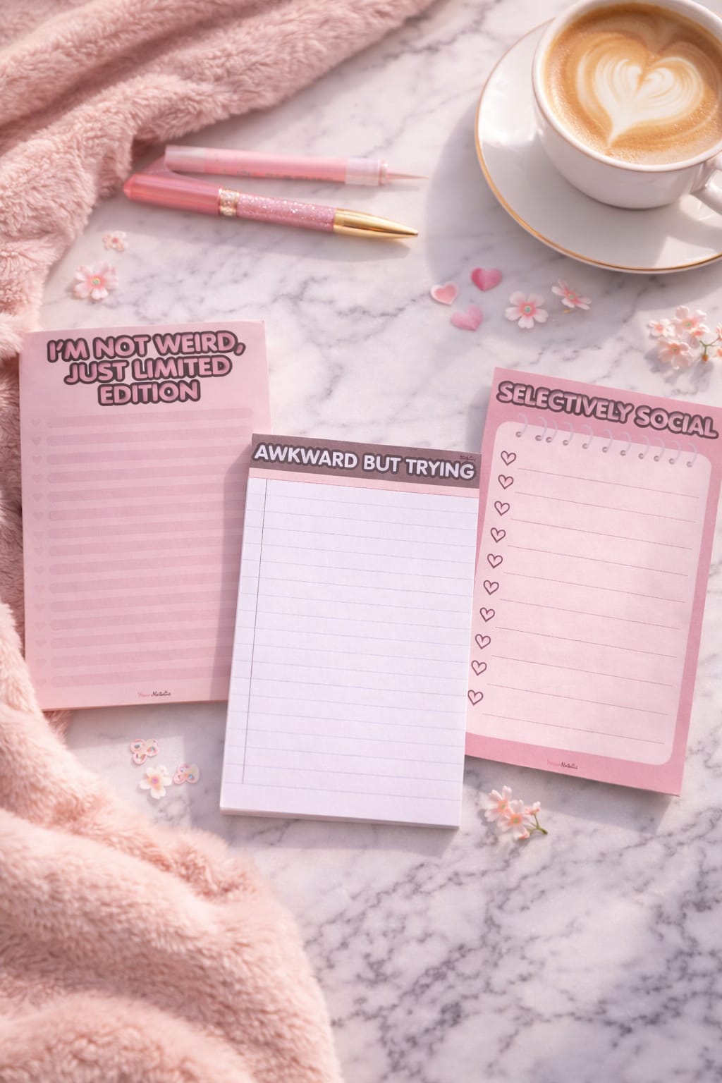 Set van 3 A6 Notitieblokken – Introvert Edition – To Do Lijst – Checklist – Funny Quotes – Compact Notitieblok – Cadeau voor Vrouwen