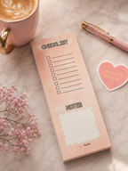 A4 Weekplanner + Skinny Checklist Set – 50 Vellen – Bureauplanner – To Do Planner – Weekplanner Notitieblok – Roze