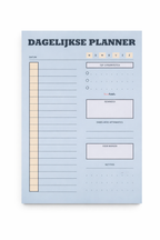 Blauwe Dagplanner A5 Afscheurbaar Notitieblok Checklist Prioriteit 50 Vellen Blauwe Design