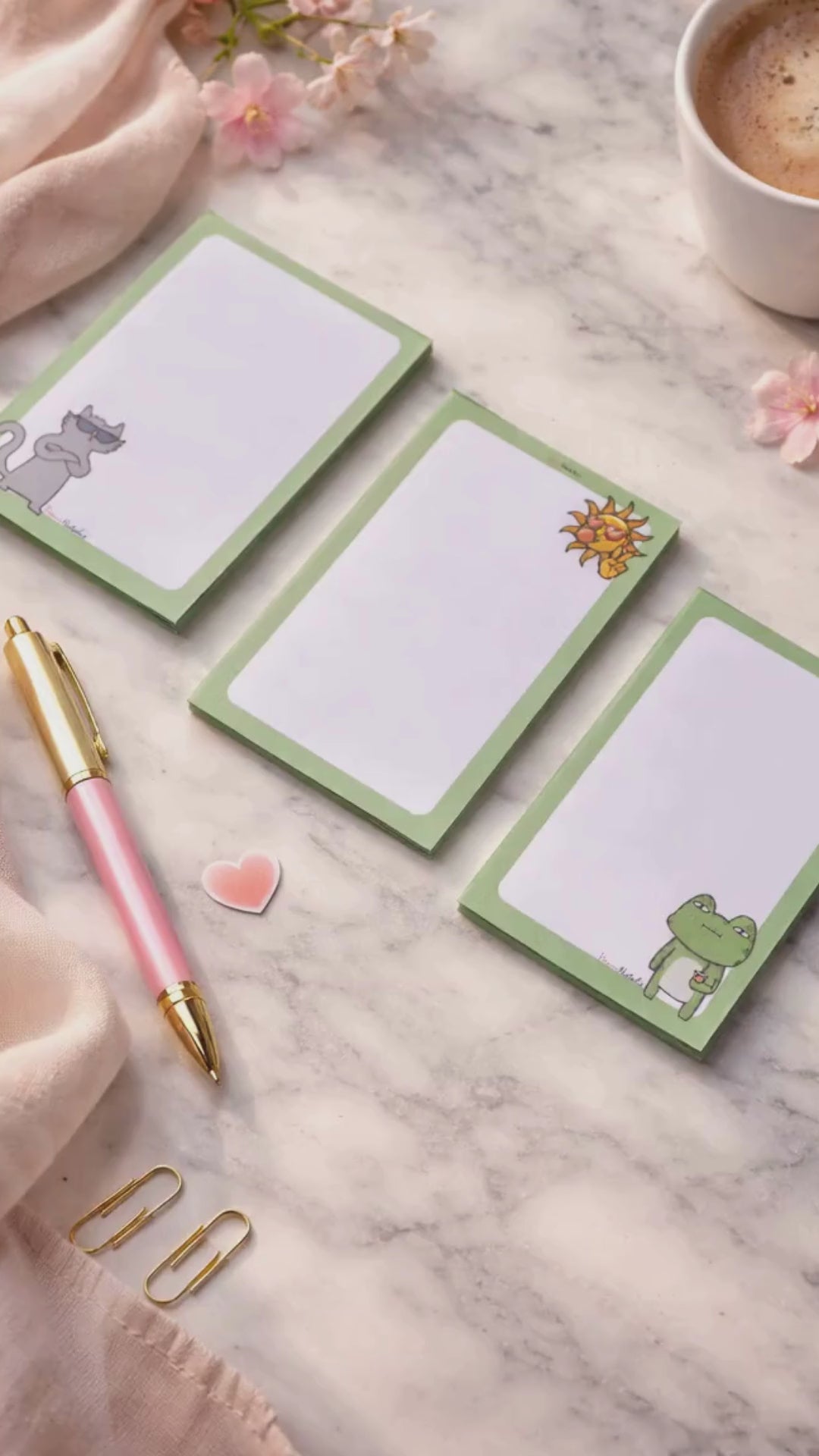 Set van 3 A6 Notitieblokken Cute Fun Vibes